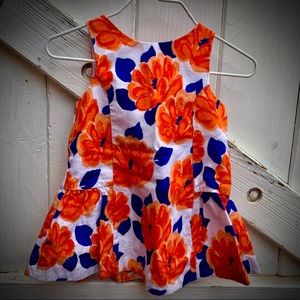 Janie and Jack Blue/Orange Floral Dress 6-12 mo